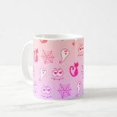 Spook, Spinnenwebben en Zwarte Katten Rainbow Pink Koffiemok (Voorkant links)