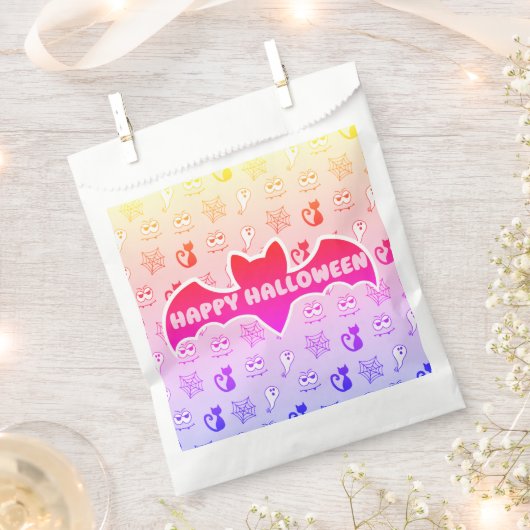 Spook, Spinnenwebben en Zwarte Katten Regenboog Bedankzakje (Geknipt)