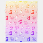 Spook, Spinnenwebben en Zwarte Katten Regenboog Fleece Deken (Voorkant)