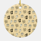 Spook, Spinnenwebben en Zwarte Katten Regenboog Keramisch Ornament (Achterkant)