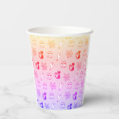 Spook, Spinnenwebben en Zwarte Katten Regenboog Papieren Bekers (Achterkant)