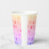 Spook, Spinnenwebben en Zwarte Katten Regenboog Papieren Bekers (Links)