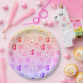 Spook, Spinnenwebben en Zwarte Katten Regenboog Papieren Bordje (Feest)