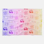 Spook, Spinnenwebben en Zwarte Katten Regenboog Theedoek (Horizontaal)