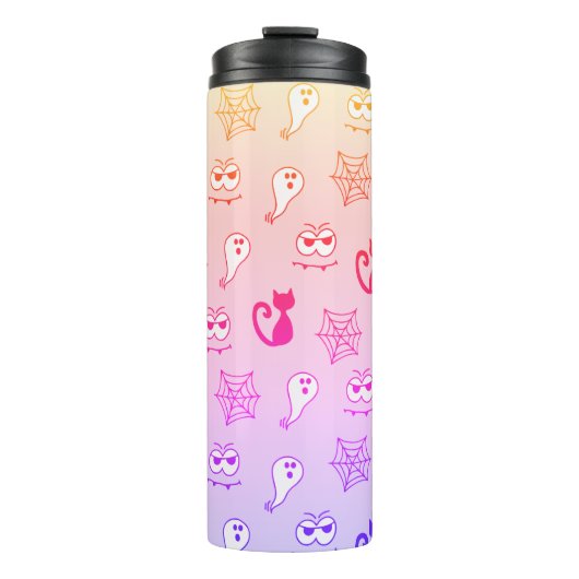 Spook, Spinnenwebben en Zwarte Katten Regenboog Thermosbeker (Voorkant)