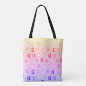 Spook, Spinnenwebben en Zwarte Katten Regenboog Tote Bag (Achterkant)