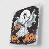 Spook spookachtige pompoenen op Halloween Vierkante Klok (Hoek)