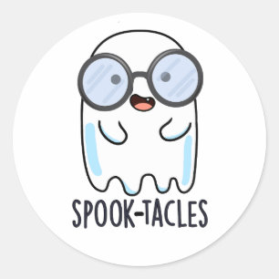 Spook-tacles Grappige Geest Grappen Ronde Sticker