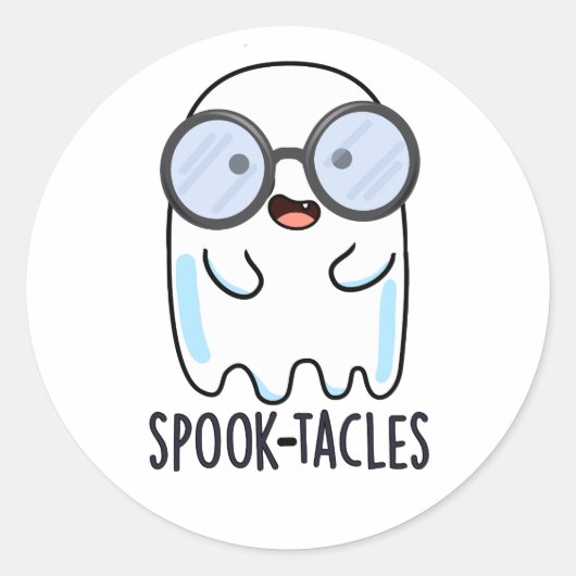 Spook-tacles Grappige Geest Grappen Ronde Sticker (Voorkant)