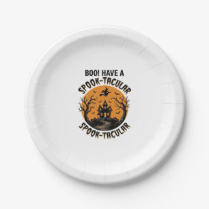Spook-Taculair Halloween Spokenhuis Vintage T-shir Papieren Bordje