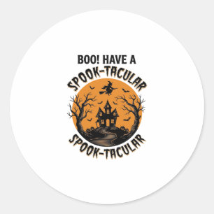 Spook-Taculair Halloween Spokenhuis Vintage T-shir Ronde Sticker