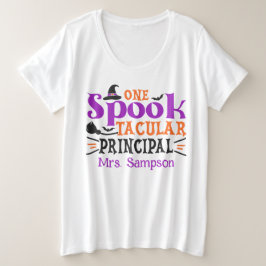 "Spook" taculair Principal Spooky Halloween Theme Grote Maat T-shirt