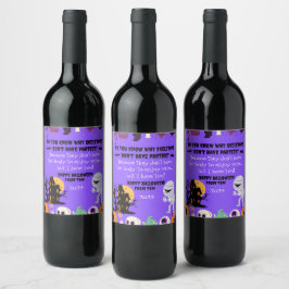 Spook-tacular Custom Wine Labels for Halloween! Wijn Etiket