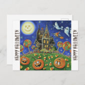Spook-tacular Fun Awaits: Doe mee aan het Hallowee Briefkaart (Voorkant / Achterkant)