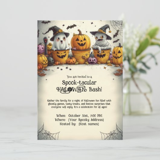 Spook-tacular HALLOWEEN Bash! Kaart (Staand voorkant)