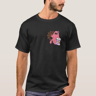 Spook Tacular Halloween Teacher Ghost Book Librari T-shirt