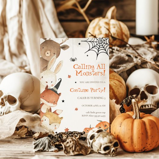 Spook-tacular Halloween verjaardagsuitnodiging Kaart