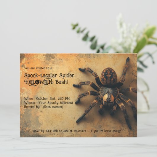 Spook-tacular Spider HALLOWEEN Bash! Kaart (Staand voorkant)