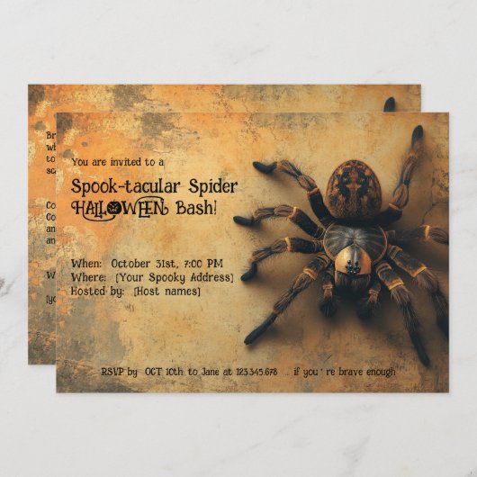 Spook-tacular Spider HALLOWEEN Bash! Kaart (Voorkant / Achterkant)