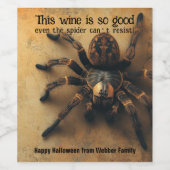 Spook-tacular Spider HALLOWEEN Bash! Wijn Etiket (Enkel label)
