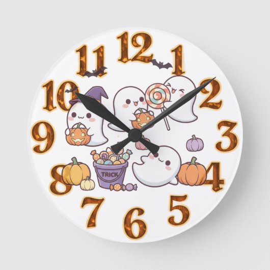 "Spook-tacularly Cute Chibi Ghosts!" Ronde Klok (Voorkant)