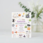 Spook-tastic Kinder Halloween Party Invitation Kaart (Staand voorkant)