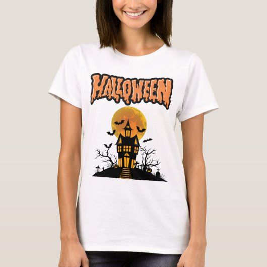 Spook Up Your Style with This Haunted House Hallow T-shirt (Voorkant)