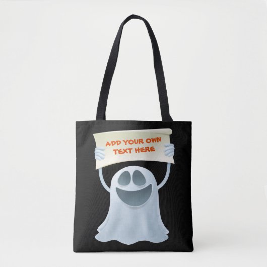 Spook vasthoudend tekst tote bag (Voorkant)