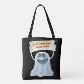 Spook vasthoudend tekst tote bag (Achterkant)