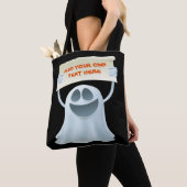 Spook vasthoudend tekst tote bag (Dichtbij)