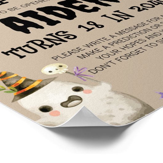 Spook Verjaardag Tijd Capsule Teken Poster (Hoek)