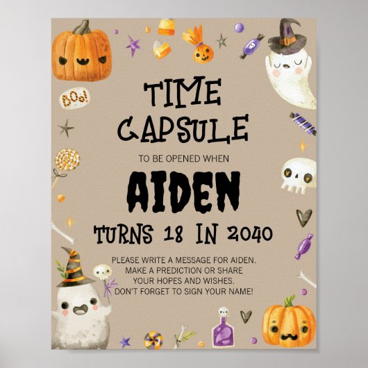 Spook Verjaardag Tijd Capsule Teken Poster (Voorkant)