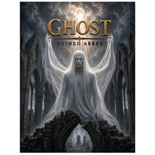 Spook Verwoeste Abdij Donkere Cinema Briefkaart