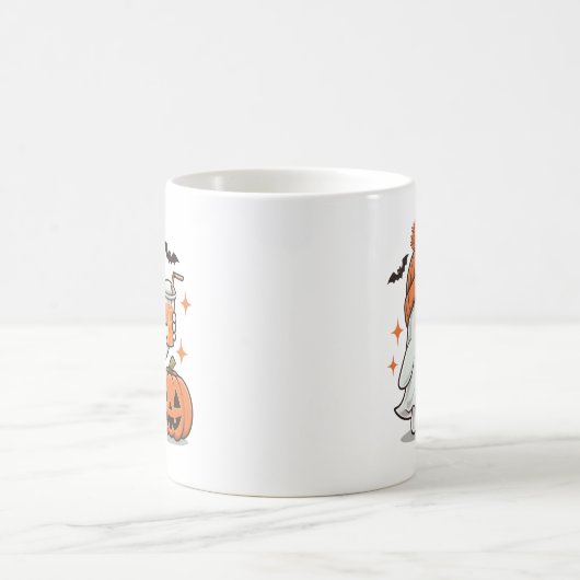 Spook, vleermuizen, pompoen en Drink, Schattigee H Koffiemok (Center)