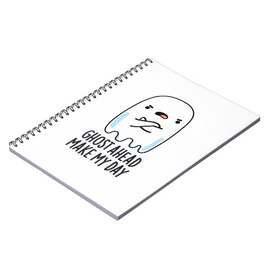 Spook vooruit maak mijn dag grappige spook grap notitieboek (Linkerzijde)