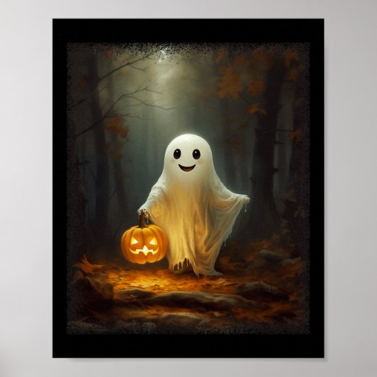 Spook wandelen in het bos Halloween kostuum Mannen Poster (Voorkant)