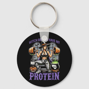 Spook Workout Heks Betere Hebben Proteïne Hallowee Sleutelhanger