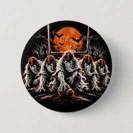 Spookaanvalslinie Halloween-voetbalillustratie Ronde Button 5,7 Cm