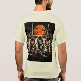 Spookaanvalslinie Halloween-voetbalillustratie T-shirt
