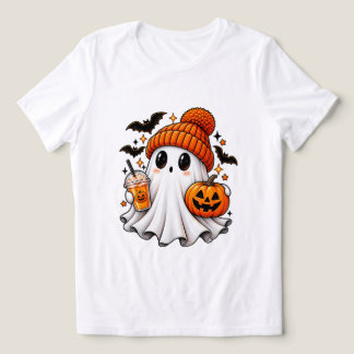 Spookachtig Cute Geest Pompoen Speciaal Latte Hall Tri-Blend Shirt