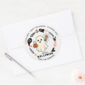 Spookachtig Cute Geest Ronde Sticker – Halloween (Envelop)