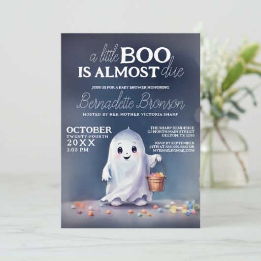 Spookachtig Delight Boo is te wijten aan Baby show Kaart (Staand voorkant)