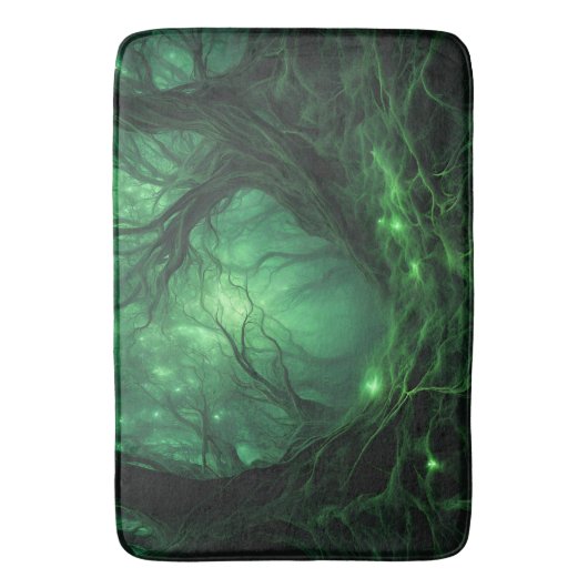 Spookachtig donkergroen bos badmat (Voorkant Verticaal)