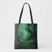 Spookachtig donkergroen bos tote bag (Voorkant)