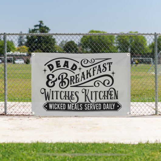 spookachtig, dood ontbijt Halloween word art Spandoek (Insitu)