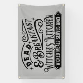 spookachtig, dood ontbijt Halloween word art Spandoek (Verticaal)