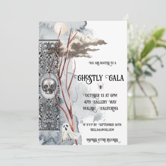 spookachtig gala kaart (Staand voorkant)