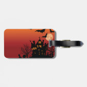 Spookachtig Gehekst Huis Halloween Nacht Bagagelabel (Achterkant horizontaal)