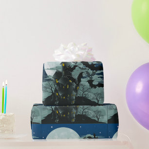 Spookachtig Gehekst Landhuis Vleermuizen Volle Maa Cadeaupapier
