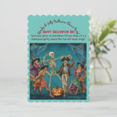 Spookachtig & Gekke Halloween Kind Dance Party Kaart (Staand voorkant)